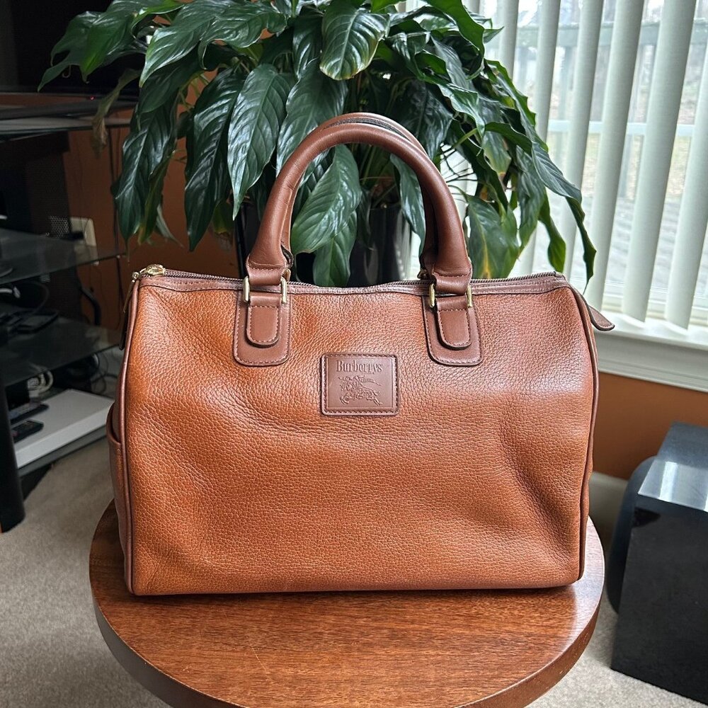 BURBERRY Leather Boston Bag British Tan - Picture 4 of 16